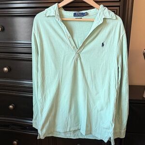 Polo by Ralph Lauren Men's Mint Green Long Sleeve Shirt